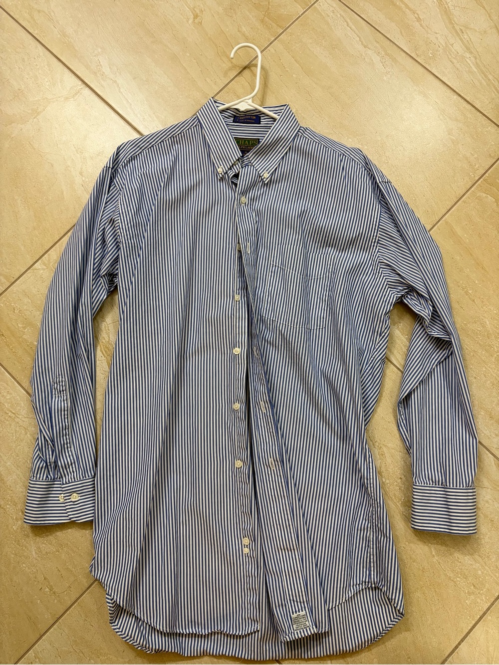 Polo by Ralph Lauren Navy and White Striped Button-Down Shirt